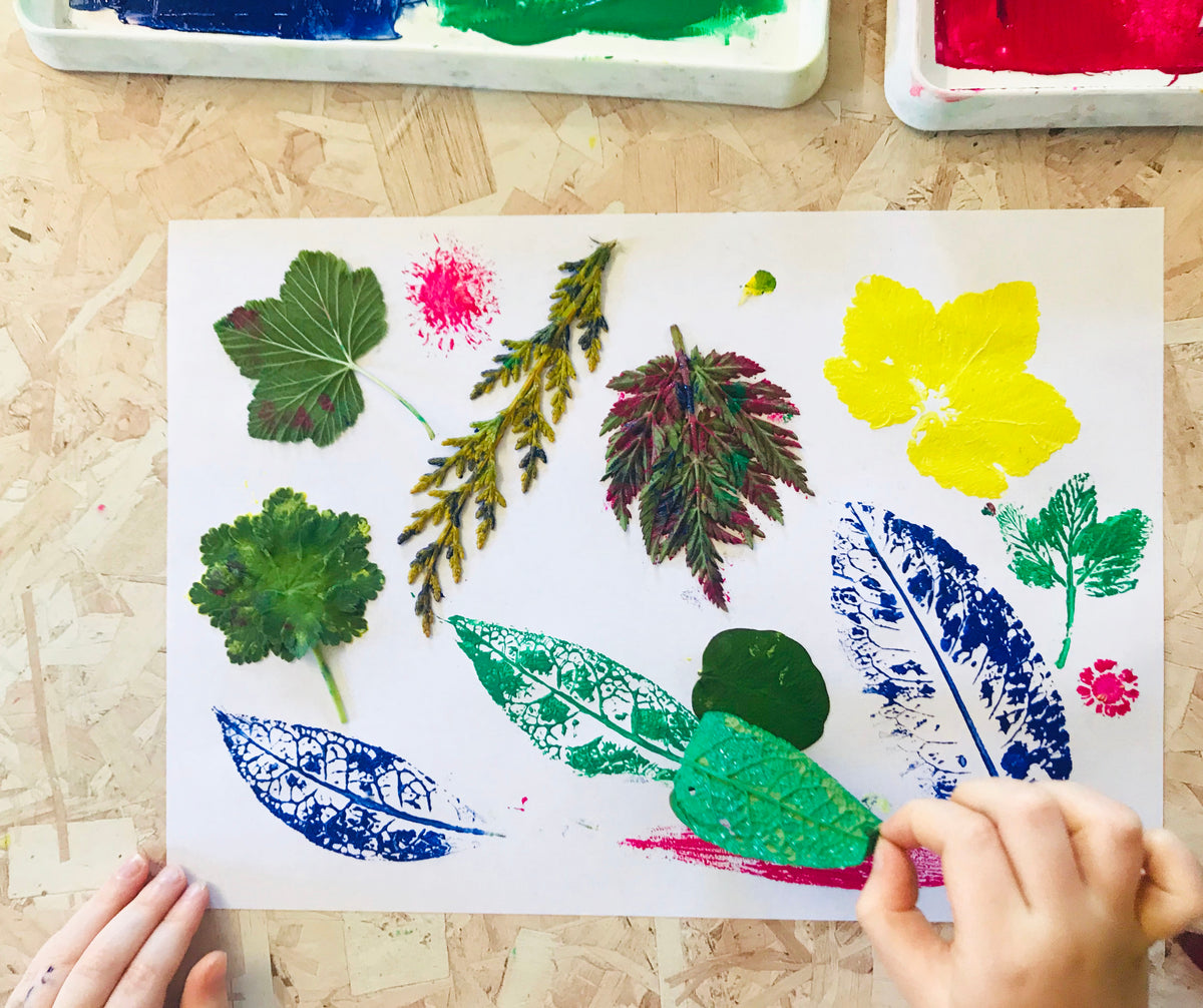 Crafting with Kids - Leaf printing – Buff and Blue Prints