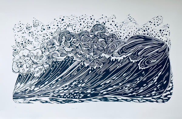 Wave I 60 x 90cm Limited Edition Lino Print