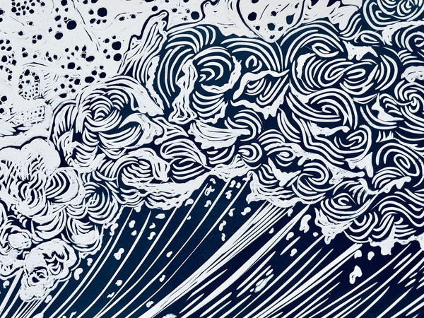 Wave I 60 x 90cm Limited Edition Lino Print
