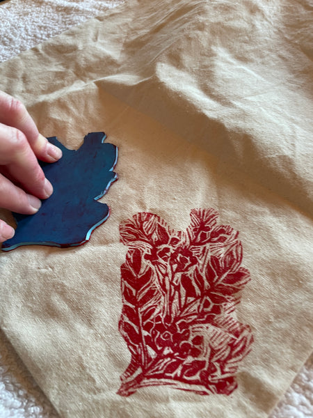 Linocut Linen Table Runner Printing (Hopeman) Saturday 29th November 2025