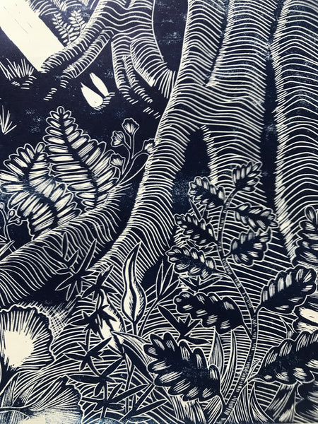Volitia, Queen of the Forest Original Lino print 100 x 100cm
