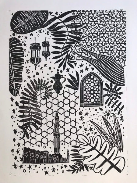 Arabian  Nights print 49 x 52cm