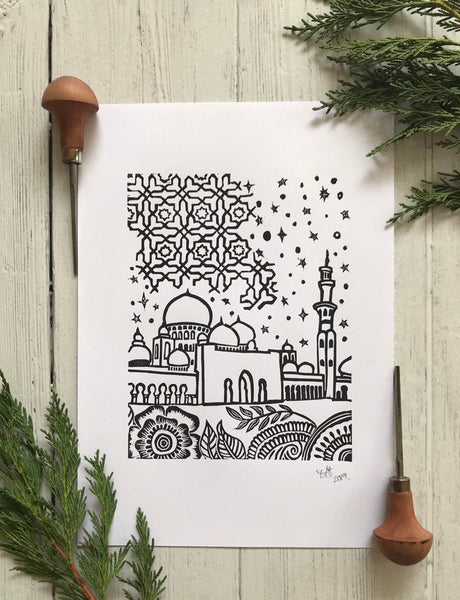 Sheikh Zayed Mosque Print 21 x 29cm