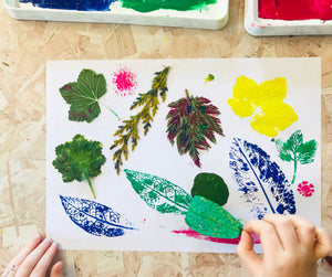 Crafting with Kids - Leaf printing