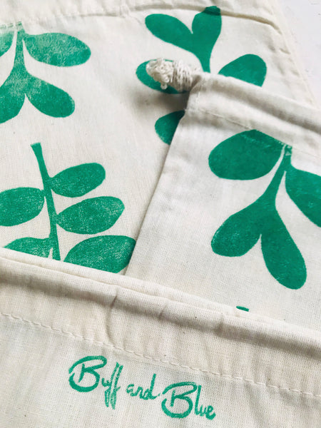 Eucalyptus Reusable Cotton Drawstring bag