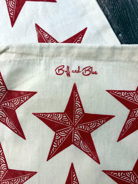 Star Reusable Cotton Drawstring bag